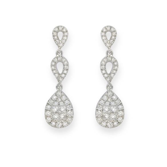 Brincos de diamante chique - Brincos de noiva