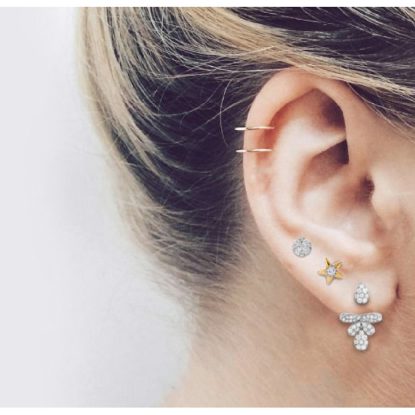 Diamond earrings EAR JACKETS - short