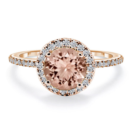 Diamanten des Morganite Rings Buntbar - vintage-Designs