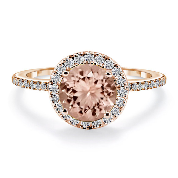 Diamanten des Morganite Rings Buntbar - vintage-Designs