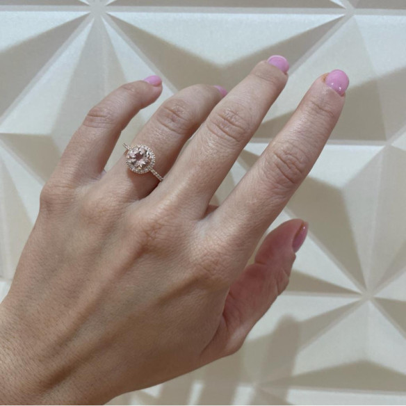 Diamanten des Morganite Rings Buntbar - vintage-Designs
