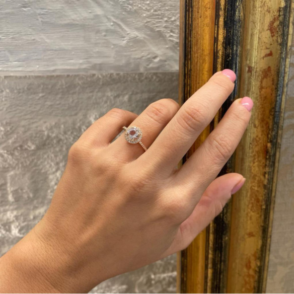 Diamanten des Morganite Rings Buntbar - vintage-Designs