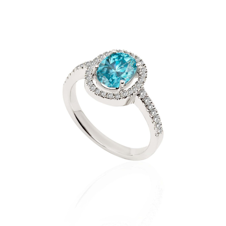 Goldring Zircon Blue Seal Oval - Ringe andere Edelsteine