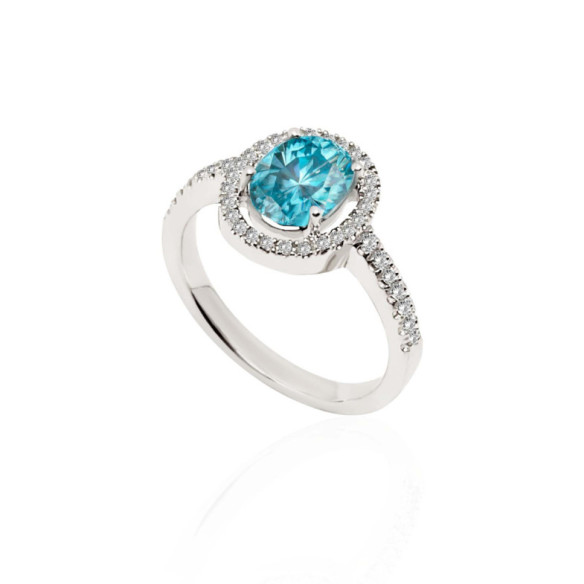 Goldring Zircon Blue Seal Oval - Ringe andere Edelsteine