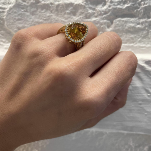 Citrine Diamond Ring AIRES EAST - vintage designs