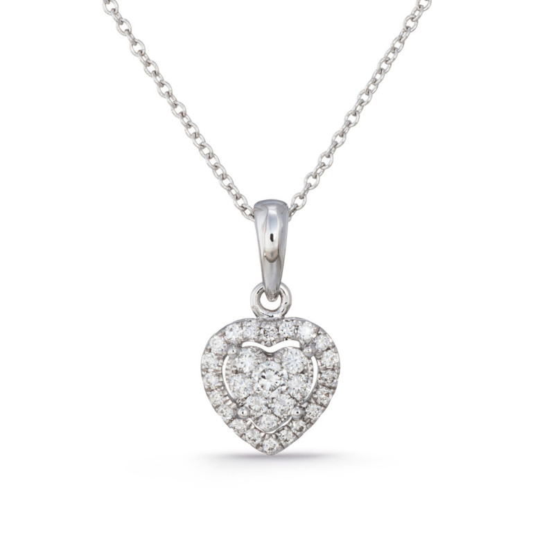 Colgante Diamantes Rosetón Heart - Colgantes de Diamantes