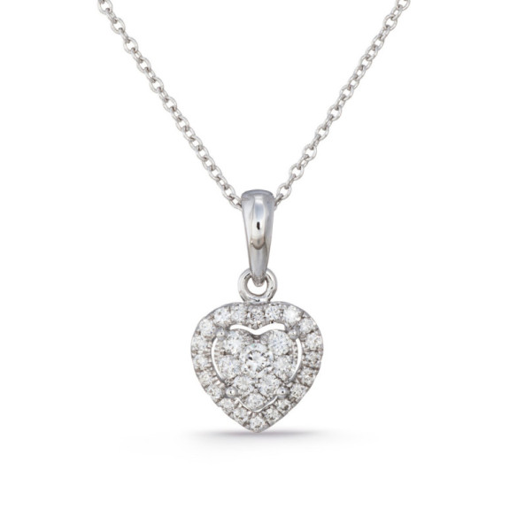 Pendente Diamanti Roseton Cuore - Pendenti di diamanti