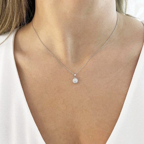 Colgante Diamantes Style 0.32 Oro Blanco Pureza - Pendentifs de diamant