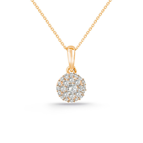 Colgante Diamantes Style 0.32 Oro Rosa Pureza - Pendentifs de diamant