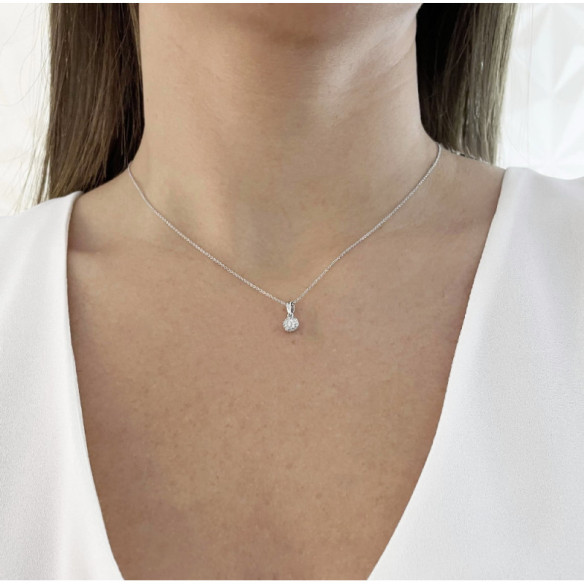 Colgante Diamantes Style 0.10 Oro Blanco - Pendenti di diamanti