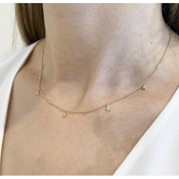 Collar Oro Estrellas Celebrity 108 - Collares de Diamantes