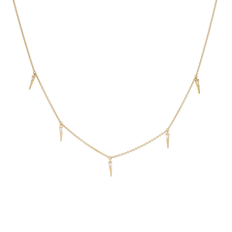 Goldhalskette mit Stacheln, Celebrity 108 - Diamant Halsketten