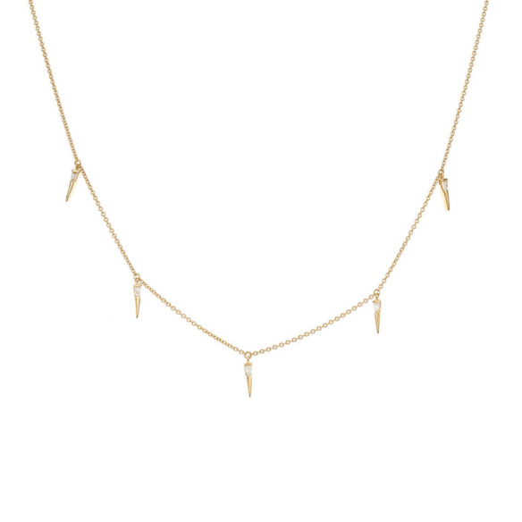 Goldhalskette mit Stacheln, Celebrity 108 - Diamant Halsketten
