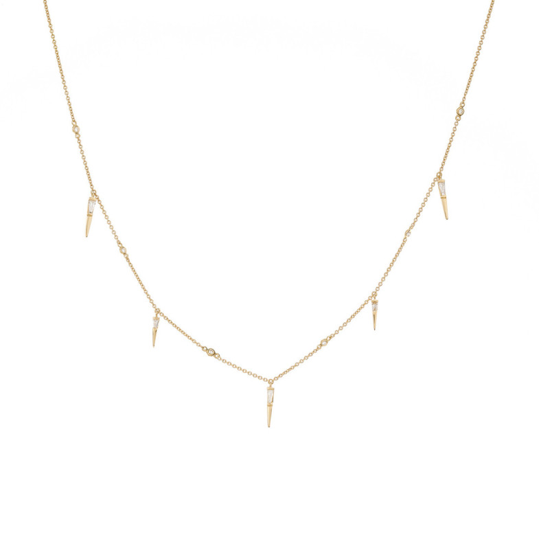 Goldhalskette mit Stacheln, Celebrity 108 - Diamant Halsketten