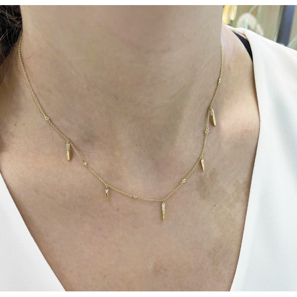 Collar Oro Pinchos Celebrity 108 - Collares de Diamantes