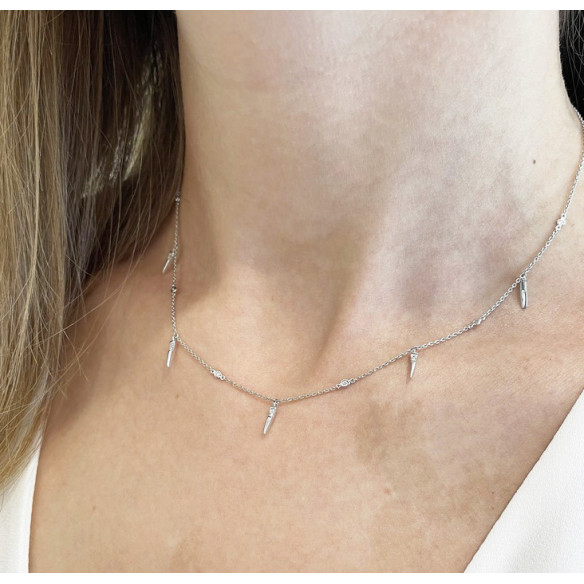 Goldhalskette mit Stacheln, Celebrity 108 - Diamant Halsketten