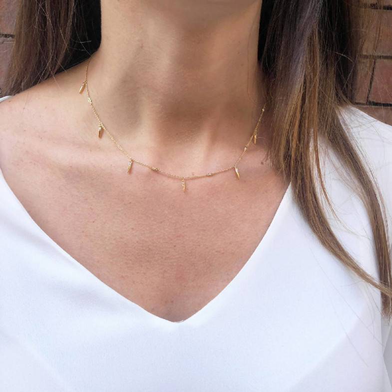 Collar Oro Pinchos Celebrity 108 - Collares de Diamantes