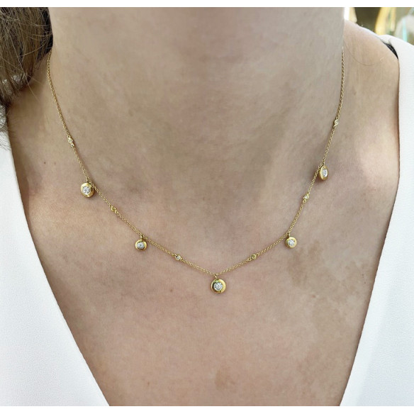 Collar Oro Chatones Celebrity 108 - Collares de Diamantes