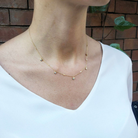 Collar Oro Chaton Celebrity 108 - Collares de Diamantes