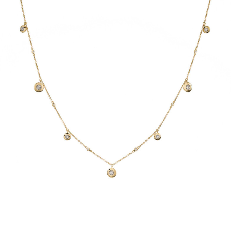 Gold necklace Chaton CELEBRITY 108 - Diamond Necklaces