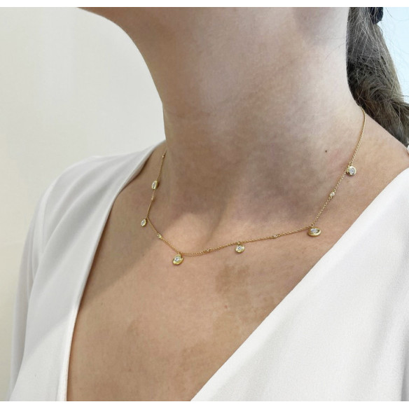 Gold necklace Chaton CELEBRITY 108 - Diamond Necklaces