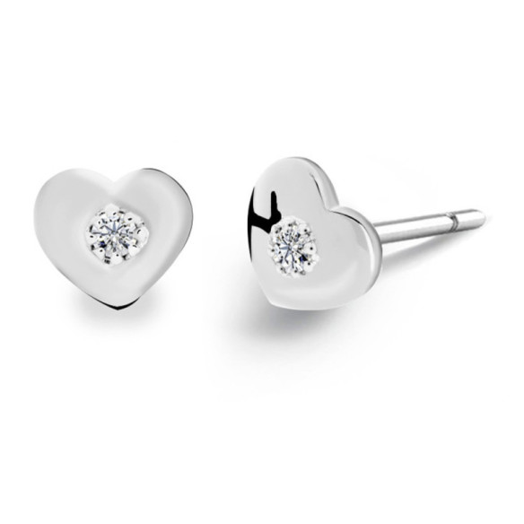 Orecchini Cuore Celebrity Oro Bianco - sleepy