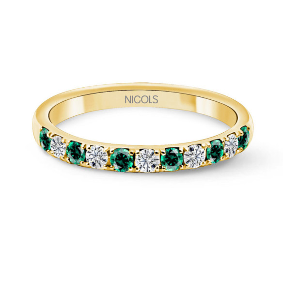 Anillo Diamantes Esmeralda Azalea - Anillos de Esmeralda