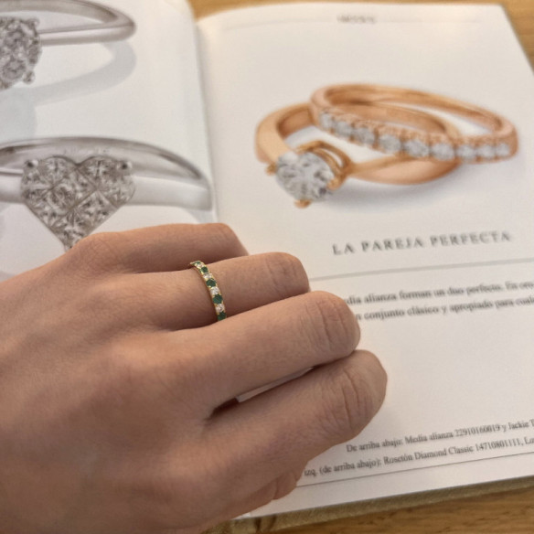 Anillo Diamantes Esmeralda Azalea - Bagues d'émeraude