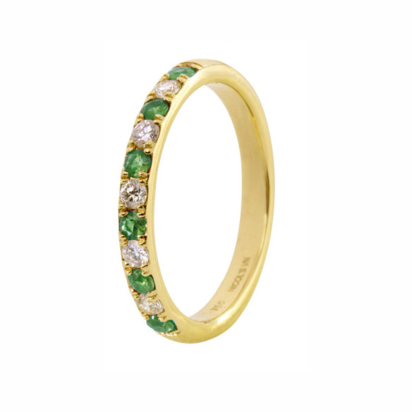 Anillo Diamantes Esmeralda Azalea - Anillos de Esmeralda