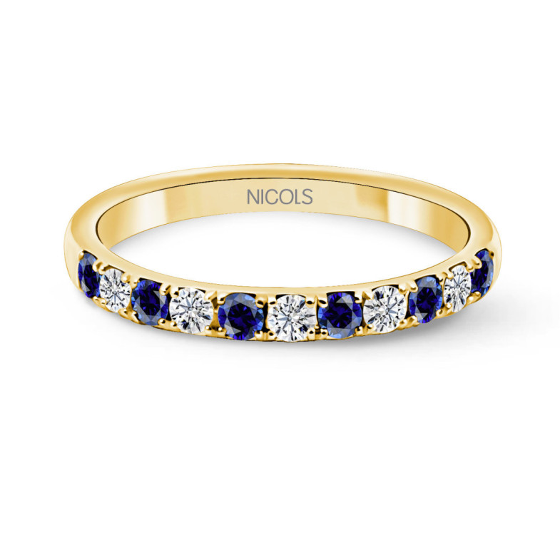 Anillo Diamantes Zafiros Azalea Oro Amarillo - Anillos de Zafiro