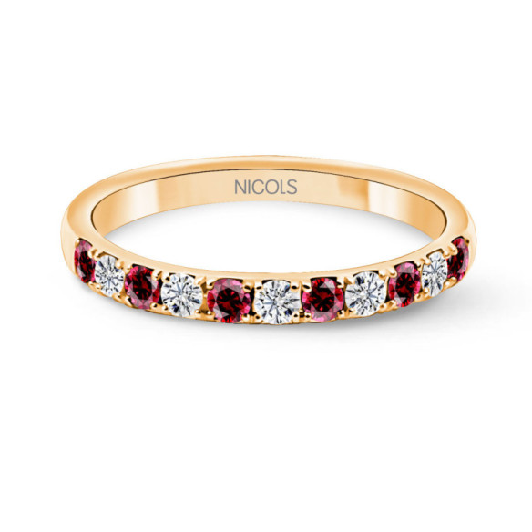 Anello con diamante Azalea e rubino - Anelli di rubino