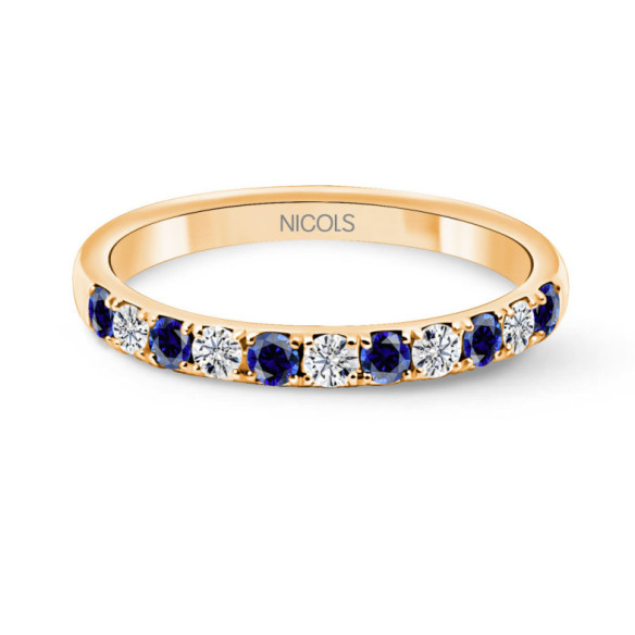 Anillo Diamantes Zafiro Azalea Oro Rosa - Anillos de Zafiro