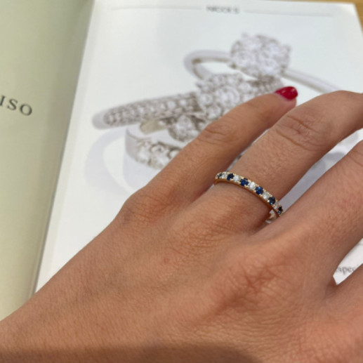 Anillo Diamantes Zafiro Azalea Oro Rosa - Anillos de Zafiro 2