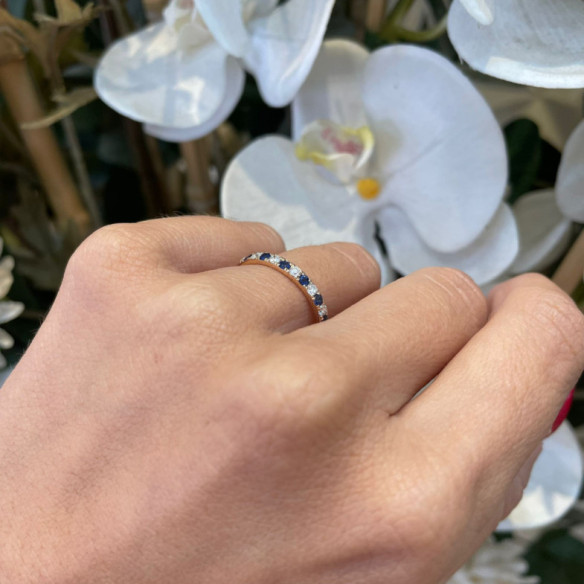 Sapphire Azalea Diamond Ring Rose Gold - Sapphire rings