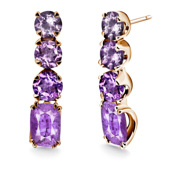Pendientes Oro Amatista Rainbow - Boucles d'oreilles autres pierres colorées