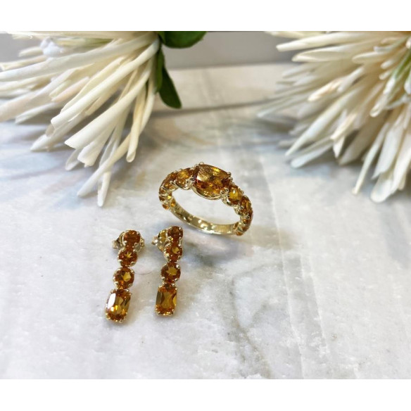 Anillo Citrino Rainbow Oro Amarillo - Bagues Autres pierres précieuses