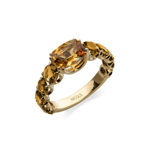 Anillo Citrino Rainbow Oro Amarillo - Bagues Autres pierres précieuses