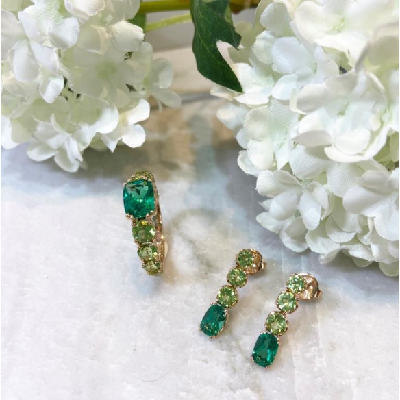 Anillo Cuarzo Verde Peridoto Rainbow Oro Rosa - Bagues Autres pierres précieuses