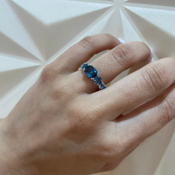 Anillo Oro Topacios Rainbow - Anillos Otras Piedras Preciosas