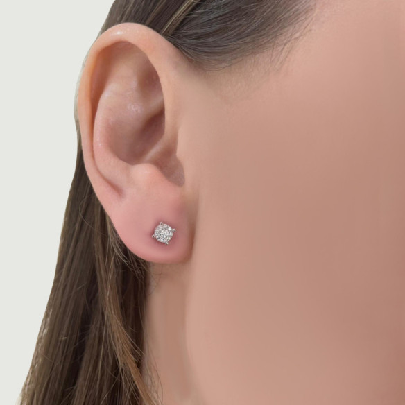 Pendientes Diamante Eloise Dormilonas 0.21 - Pendientes de Novia