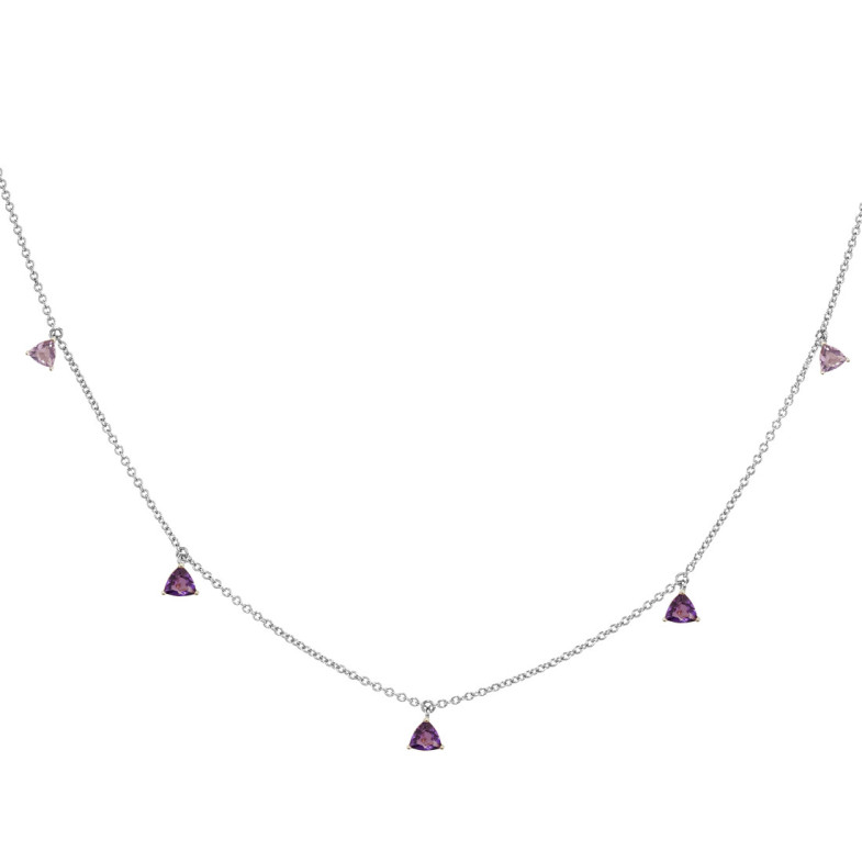 Collar Colgantes Piedras Amatista Trillon - Colliers d'autres pierres colorées