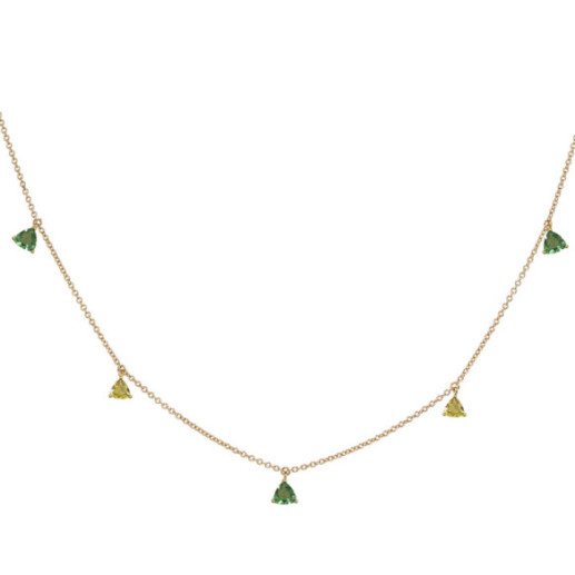 Necklace Pendants Green Quartz and Lemon Quartz TRILLON - Green Stone Necklaces