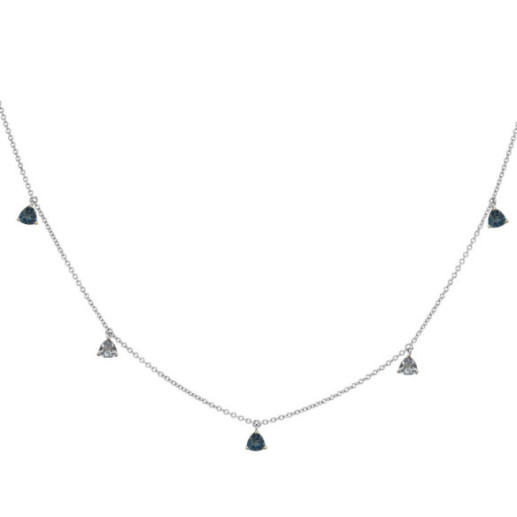 Collar Colgantes Topacio Azul Trillon - Collares de Piedras Azules 2