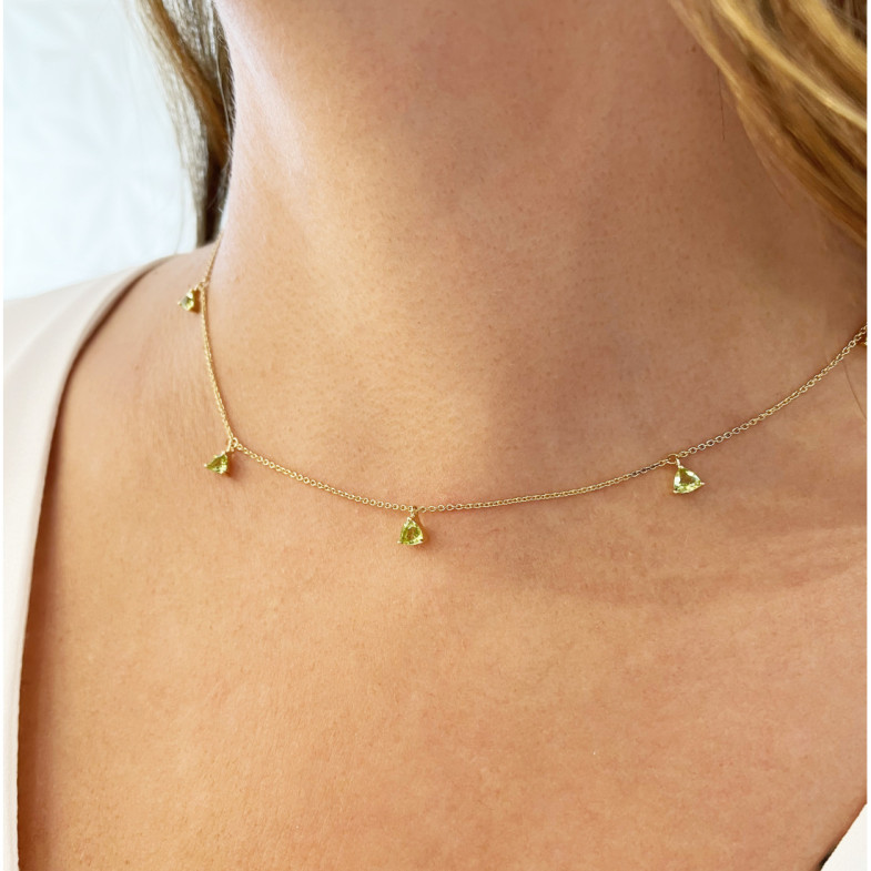 Collar Colgantes Piedras Peridoto Verde Trillon - Colliers en pierre verte