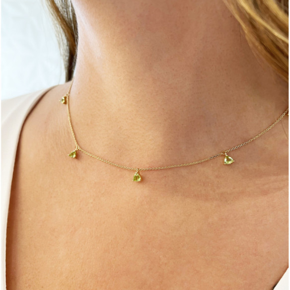 Collar Colgantes Piedras Peridoto Verde Trillon - Colliers en pierre verte