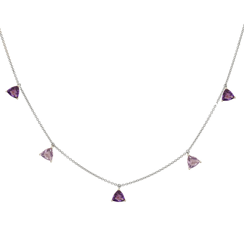 Collar Colgantes Piedras Amatista Trillon - Collares Otras Piedras de Colores