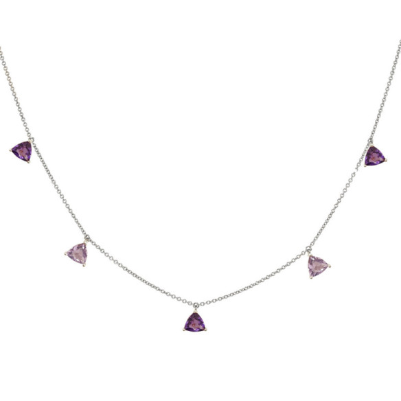Collar Colgantes Piedras Amatista Trillon - Collares Otras Piedras de Colores