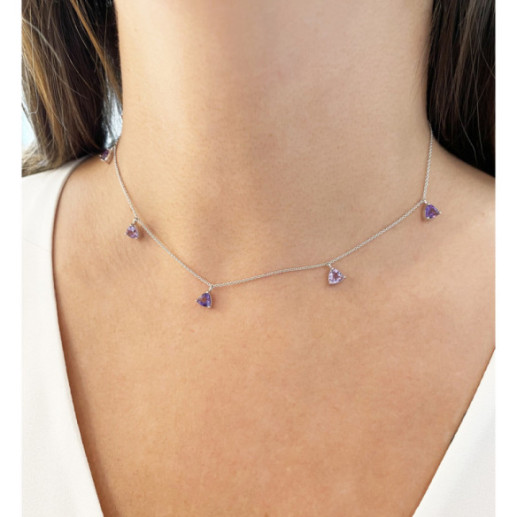 Collar Colgantes Piedras Amatista Trillon - Halsketten Andere bunte Steine 2