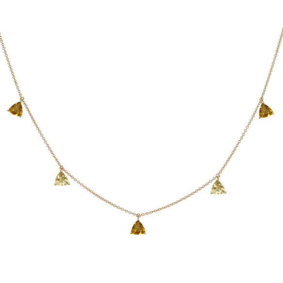 Necklace Pendants Citrine Stones and Lemon Quartz TRILLON - Necklaces Other Color Stones
