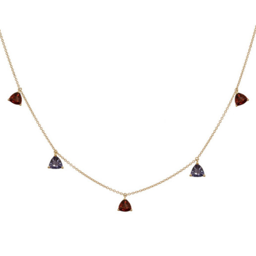 Collar Colgantes Piedras Grante Y Iolita Trillon - COLLARES